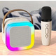 Дитяче міні-караоке з бездротовим мікрофоном Mini Karaoke Party Set Портативна Bluetooth колонка з RGB, Рожева