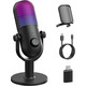 USB-мікрофон для комп'ютерних ігор: конденсаторний мікрофон RGB для геймерів зі стійкою - мікрофон для запису для комп'ютера