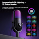 USB-мікрофон для комп'ютерних ігор: конденсаторний мікрофон RGB для геймерів зі стійкою - мікрофон для запису для комп'ютера