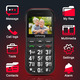 Мобільний телефон для літніх людей ukuu T190 Black: 4G VoLTE, великі кнопки, SOS, акумулятор 1800 мАг, док-станція USB-C