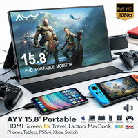 Портативний монітор AYY 15.8" FHD 1080P IPS HDR: Другий екран для MacBook, Ноутбука, PS5, Xbox, Switch + Чохол-підставка