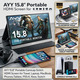 Портативний монітор AYY 15.8" FHD 1080P IPS HDR: Другий екран для MacBook, Ноутбука, PS5, Xbox, Switch + Чохол-підставка