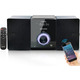 Музичний центр Hi-Fi мікросистема LONPOO LP-886: CD-плеєр, Bluetooth, USB, FM-радіо, 30 Вт, DSP, Пульт ДК, Black
