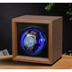 Скринька для автопідзаводу годинників / Віндер / Watch Winder / Ротомат Newaner дерево чорного горіха, тихий мотор, LED
