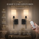 Комплект бездротових бра EDISHINE (2 шт): акумуляторні, з пультом, RGB, регульована яскравість, лляний абажур, Чорний