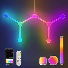 Світлодіодні настінні світильники RGB шестикутний настінний світильник світлові панелі для декору ігрової кімнати та потокової пер