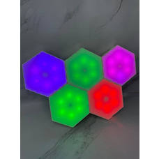 Б/в Шестигранний модульний сенсорний світильник Hexagon RGB Lights - стільникові настінні світильники