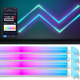 Розумні LED настінні світильники LPMYLMC RGB-IC Glide: 7 сегментів, Синхронізація з музикою, Керування App/Voice (Б/в)