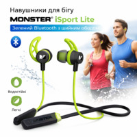 Навушники для бігу MONSTER® iSport Lite Зелений Bluetooth з шийним ободом Бігові навушники для занять спортом