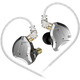 Навушники KZ ZS10 Pro Chrome/Black з мікрофоном: Гібридні IEM (4BA+1DD), Знімний кабель 2-pin 0.75мм, Hi-Fi звук