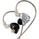 Навушники KZ ZS10 Pro Chrome/Black з мікрофоном: Гібридні IEM (4BA+1DD), Знімний кабель 2-pin 0.75мм, Hi-Fi звук