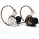 Навушники KZ ZS10 Pro Chrome/Black з мікрофоном: Гібридні IEM (4BA+1DD), Знімний кабель 2-pin 0.75мм, Hi-Fi звук