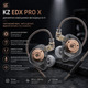 Дротові навушники вакуумні KZ EDX Pro X HiFi з мікрофоном спортивні аудіофільські внутрішньоканальні навушники сірі