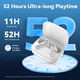 Бездротові навушники EarFun Air Pro 4 White TWS Bluetooth 5.4 з адаптивним ANC, Hi-Res Audio та вологозахистом