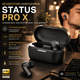 Бездротові навушники Status Pro X Black потрійний динамік LDAC Hi-Res шумозаглушення 52 дБ Bluetooth 5.3 вологозахист IP55