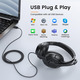 USB-гарнітура EKSA H2 з мікрофоном ENC, шумозаглушення, USB, індикатор зайнятості, офісна гарнітура для ПК, ноутбука, Zoom, Teams
