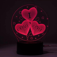 СТОК 3D Лампа Сердечка "I Love you"