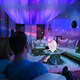 Нічник-проектор зоряного неба Динозаврове яйце K850 White: 21 режим, Bluetooth-колонки, білий шум, пульт ДК