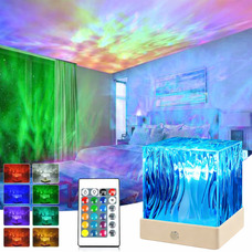Нічник Світильник Cube Rgb Проектор Північного Сяйво Ефект Водної Горобини Пульт Ду