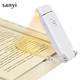 Акумуляторна LED лампа прищепка для читання USB, портативний ліхтарик для книги, 3 режими, біла