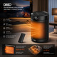 Керамічний обігрівач DREO PTC 1500W: Еко-режим, термостат NTC, таймер, захист від перекидання, ультратихий 34 дБ, Чорний