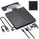 Зовнішній оптичний привід CD/DVD ORIGBELIE USB 3.0 Type-C: CD-RW/DVD-ROM, Hub 8-в-1 (4xUSB, SD/TF), для Mac/Windows/Linux