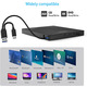 Зовнішній оптичний привід CD/DVD ORIGBELIE USB 3.0 Type-C: CD-RW/DVD-ROM, Hub 8-в-1 (4xUSB, SD/TF), для Mac/Windows/Linux