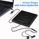 Зовнішній DVD/CD привід NOLYTH 5-в-1 USB 3.0 Type-C — Портативний дисковод для MacBook та Windows з SD/TF та Аудіовиходом