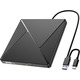 Зовнішній оптичний CD/DVD привід Umanij USB 3.0 Type-C портативний дисковод для ноутбука ПК та MacBook Чорний