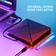 Зовнішній оптичний CD/DVD привід Umanij USB 3.0 Type-C портативний дисковод для ноутбука ПК та MacBook Чорний