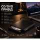 Зовнішній оптичний CD/DVD привід ORIGBELIE USB 3.0 Type-C портативний дисковод для ноутбука ПК та Apple Mac Чорний