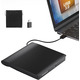 Зовнішній оптичний CD/DVD привід ORIGBELIE USB 3.0 Type-C портативний дисковод для ноутбука ПК та Apple Mac Чорний
