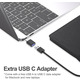 Зовнішній оптичний CD/DVD привід ORIGBELIE USB 3.0 Type-C портативний дисковод для ноутбука ПК та Apple Mac Чорний