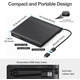 Зовнішній оптичний CD/DVD привід ORIGBELIE USB 3.0 Type-C портативний дисковод для ноутбука ПК та Apple Mac Чорний