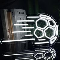 Неонова LED вивіска Футбольний м'яч 38×22 см USB, регулювання яскравості, настінний світильник, пошкоджена коробка