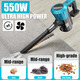 Акумуляторний пилосос Psogpone 550W 45000Па для Makita 18V: 6-в-1, HEPA, 2 АКБ 5.5Аг, LED-щітка, Velvet Black