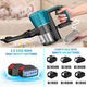 Акумуляторний пилосос Psogpone 550W 45000Па для Makita 18V: 6-в-1, HEPA, 2 АКБ 5.5Аг, LED-щітка, Velvet Black