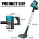 Акумуляторний пилосос Psogpone 550W 45000Па для Makita 18V: 6-в-1, HEPA, 2 АКБ 5.5Аг, LED-щітка, Velvet Black