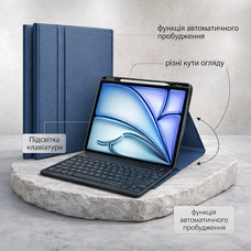 Чохол JADEMALL для iPad Pro 11 дюймів з клавіатурою (M4) 2024 - Бездротовий знімний чохол-клавіатура QWERTZ