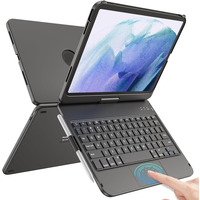 Чохол-клавіатура TQQ з тачпадом для iPad 10.2 7/8/9 Gen Bluetooth RGB 360° Black