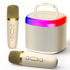 Міні-караоке-машина для дітей, міні-колонка Bluetooth з 2 бездротовими мікрофонами для дитячого співу на домашній вечірці