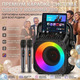 Караоке-система Vaustar PartyBox: Портативна Bluetooth колонка з 2 бездротовими мікрофонами, TWS, LED-шоу та ременем