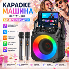 Караоке-система Vaustar PartyBox: Портативна Bluetooth колонка з 2 бездротовими мікрофонами, TWS, LED-шоу та ременем
