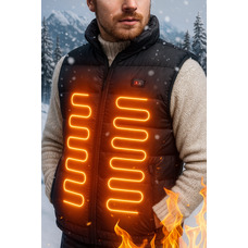 Чоловіча жилетка Чоловіча зимова жилетка з електричним підігрівом для спортивних походів Чорний L, XL,