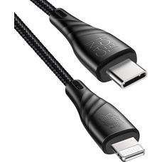 Зарядний кабель USB Type-C з нейлоновим плетенням, сертифікований MFi, кабель Apple Lightning, швидка зарядка (швидше в 2,5 рази)