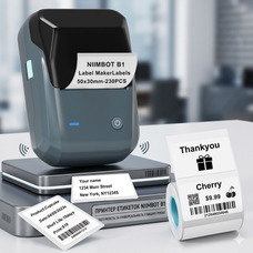 Принтер етикеток Niimbot B1 Bluetooth термопринтер для наклейок та стікерів, Blue (203 dpi, iOS/Android)