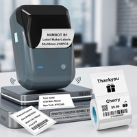 Принтер етикеток Niimbot B1 Bluetooth термопринтер для наклейок та стікерів + рулон етикеток, Blue (203 dpi, iOS/Android)