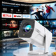 Смарт-проектор PYIER 4K Full HD WiFi 6 Bluetooth: портативний міні-кінотеатр, Netflix, автокорекція, поворот 270°, Android TV