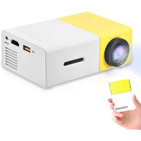 Портативний проектор з динаміком YG300 жовтий Працює від PowerBank