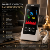 Пульсоксиметр акумуляторний на палець HealthTree JKS50F Bluetooth — Портативний оксиметр з OLED-дисплеєм та пам'яттю (НТ-JKS50F)